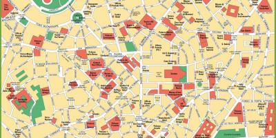 Milano city map - Milano city karta (Lombardiet, Italien)