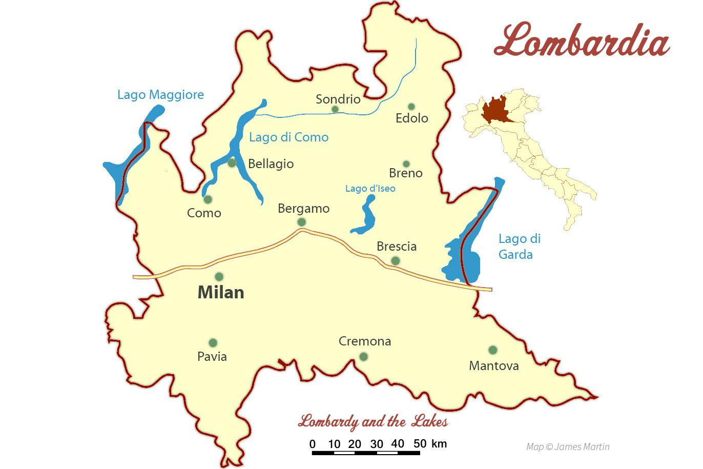 Milano, lombardiet karta - Karta över milano, lombardiet (Lombardiet