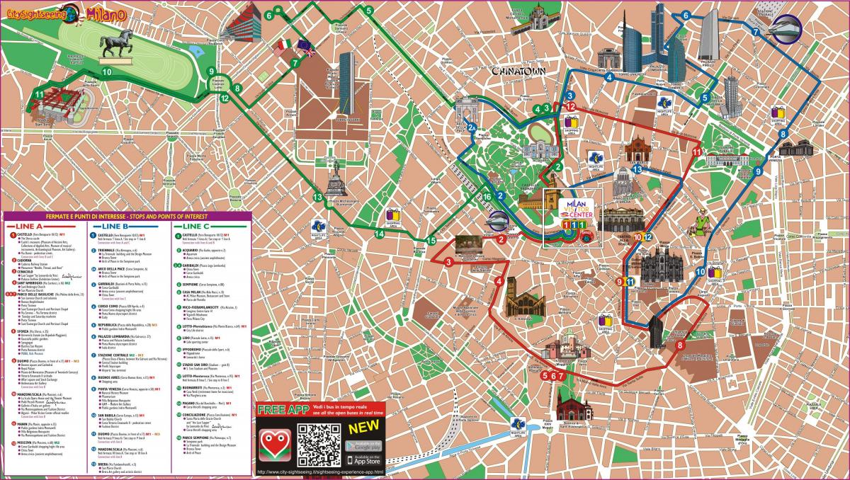 karta över milano busslinje
