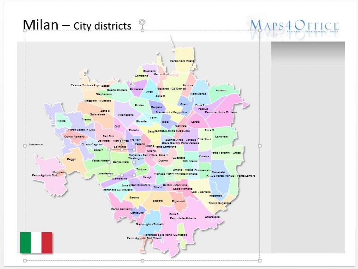 karta över milano distrikt
