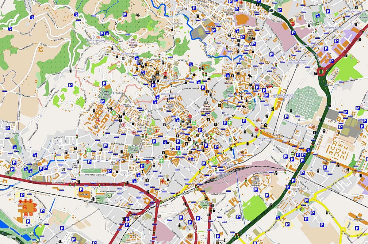 karta över milano bergamo