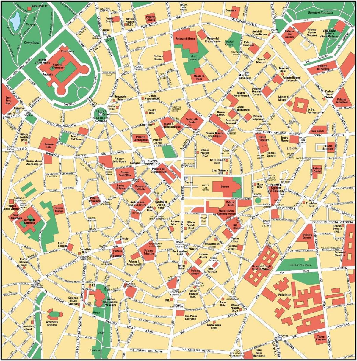 milano city center karta