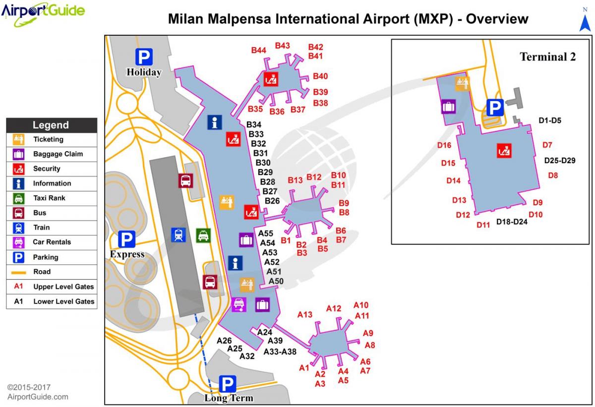 milano flygplats karta