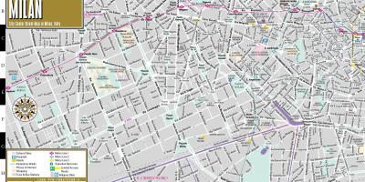 Street map i milanos centrum