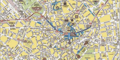 Milano city karta med sevärdheter