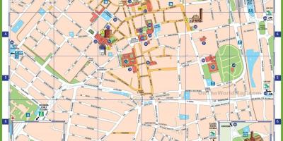 Milano city karta med sevärdheter