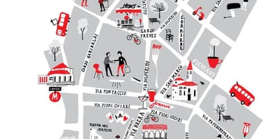 Karta över området brera i milano
