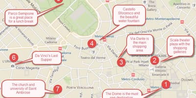 Map av nattvarden milano